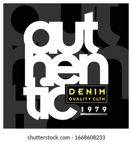 authentisches Denim-Tuch-Typografie-Vektorillustration-Bild


