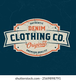 Authentic Denim Clothing Co - Clean Design Good For Poster, Wallpaper, T-Shirt, Gift.
