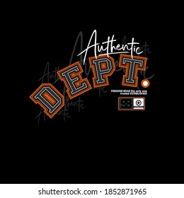 AUTHENTIC DEPARTMENT typography graphic design, for t-shirt prints, vector illustration