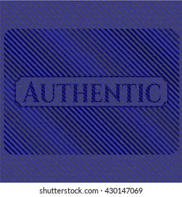 Authentic emblem with denim high quality background