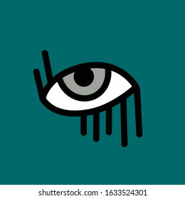 Authentic eye drawings as icons