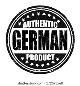 Authentic german product grunge rubber stamp on white, vector illustration