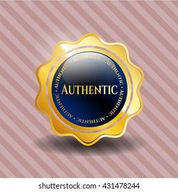 Authentic gold shiny badge