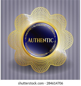 Authentic gold shiny emblem