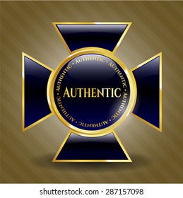 Authentic gold shiny emblem