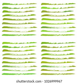Authentic green rough stripes seamless pattern, hand painted with  dry brush