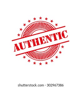 Authentic grunge retro red isolated stamp