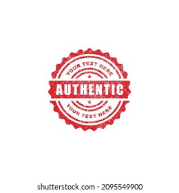 Authentic Grunge Stamp Seal Icon Vector Illustration