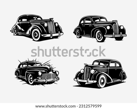 Authentic hand drawn logo design illustration of an old car, evoking a sense of nostalgia, craftsmanship, and the joy of open road journeys