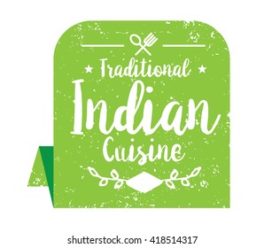 Authentic indian cuisine typographic design set. Indian cuisine vector logo, label,  tag or  badge. Indian cuisine isolated.