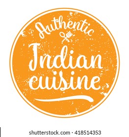 Authentic indian cuisine typographic design set. Vector logo, label, tag or badge. isolated.