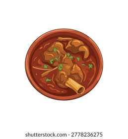 Authentic Indian Mutton Curry  | Slow-Cooked Indian Lamb Stew in Clay bowl vector