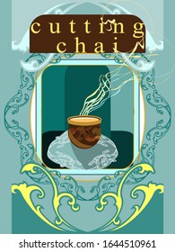 Authentic indian tea-cutting chai. Street tea vendor-chai wala in Mumbai. Vector  