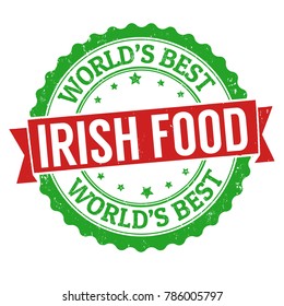 Authentic irish cuisine grunge rubber stamp on white background, vector illustration