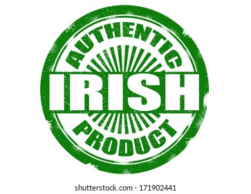Authentic irish product grunge rubber stamp, vector illustration
