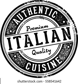 Authentic Italian Cuisine Restaurant Stamp