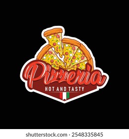 autêntico italiano comida design pizza logotipo ilustração pizzaria conceito simples retro vintage modelo