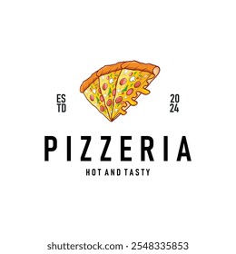 autêntico italiano comida design pizza logotipo ilustração pizzaria conceito simples retro vintage modelo