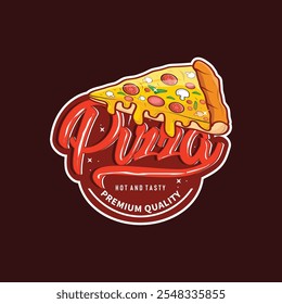 autêntico italiano comida design pizza logotipo ilustração pizzaria conceito simples retro vintage modelo