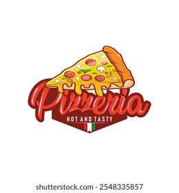 autêntico italiano comida design pizza logotipo ilustração pizzaria conceito simples retro vintage modelo