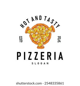 autêntico italiano comida design pizza logotipo ilustração pizzaria conceito simples retro vintage modelo