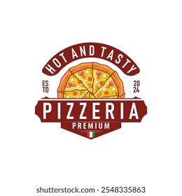 autêntico italiano comida design pizza logotipo ilustração pizzaria conceito simples retro vintage modelo