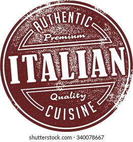 Authentic Italian Restaurant Food Menu Stamp