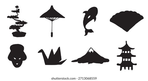 Authentic Japanese Culture Vector Pack for Oriental Art and Design.