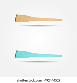 Authentic kitchen wooden utensil scapula high resolution flat triangle polygon vector eps10