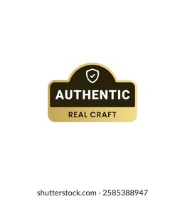 Authentic label or real craft label vector EPS. Best Authentic icon vector for product packaging design element. Authentic label for packaging design element.