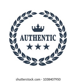 Authentic laurel wreath on white background. Vector Illustration