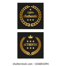 Authentic laurel wreath in two versions. Vector illustration.