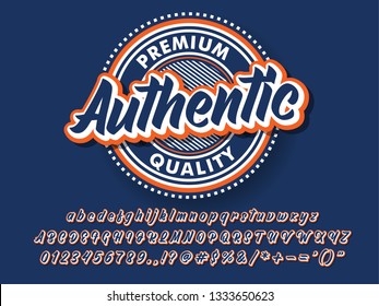 Authentic logo type for product or service company, retro script font for logotype 