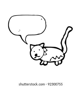 authentic looking child's drawing of cat with speech bubble