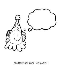 authentic looking child's drawing of a clown
