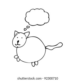 authentic looking child's drawing of a fat cat