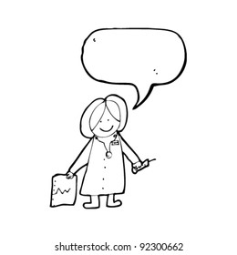 authentic looking child's drawing of a friendly doctor