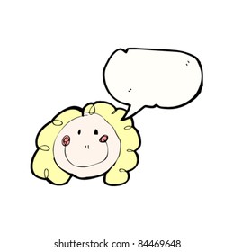 authentic looking child's drawing of a happy blond mom