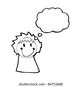 authentic looking child's drawing of a happy person