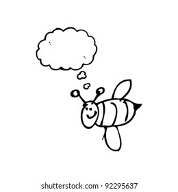 authentic looking child's drawing of a a happy bee