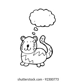authentic looking child's drawing of happy cat