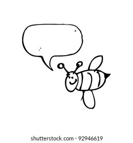 authentic looking child's drawing of a happy bee