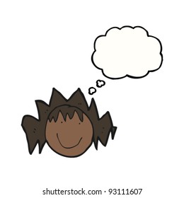 authentic looking child's drawing of a happy woman's face