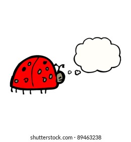 authentic looking child's drawing of a ladybug