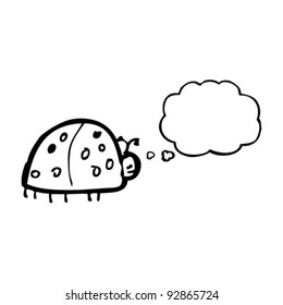 authentic looking child's drawing of a ladybug