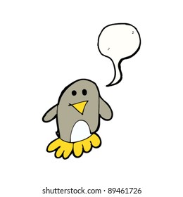 authentic looking child's drawing of a penguin