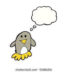 Pinguinzeichnung eines authentisch aussehenden Kindes