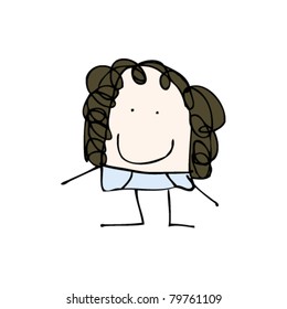 authentic looking child's drawing of a woman