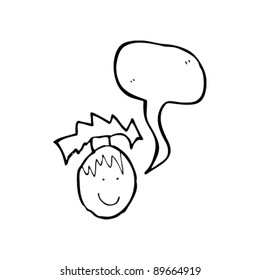 authentic looking child's drawing of a woman's face