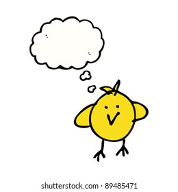 dibujo de un pájaro amarillo de aspecto auténtico para un niño